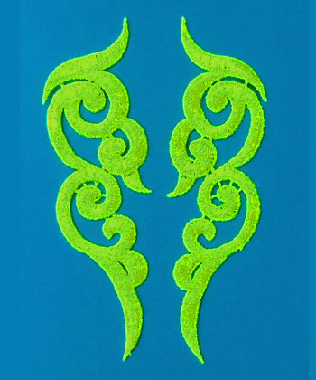 Noen színű páros csipke 18x5cm - FLUORESCENT VERDE